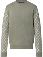 LOUIS VUITTON Green Logo Printed Crewneck Long Sleeve Sweater for Men 1AFHTX LOUIS VUITTON Green Logo Printed Crewneck Long Sleeve Sweater for Men 1AFHTX