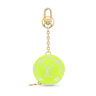 LOUIS VUITTON Green Logo Spherical Keychain Unisex Couple Style. M00842