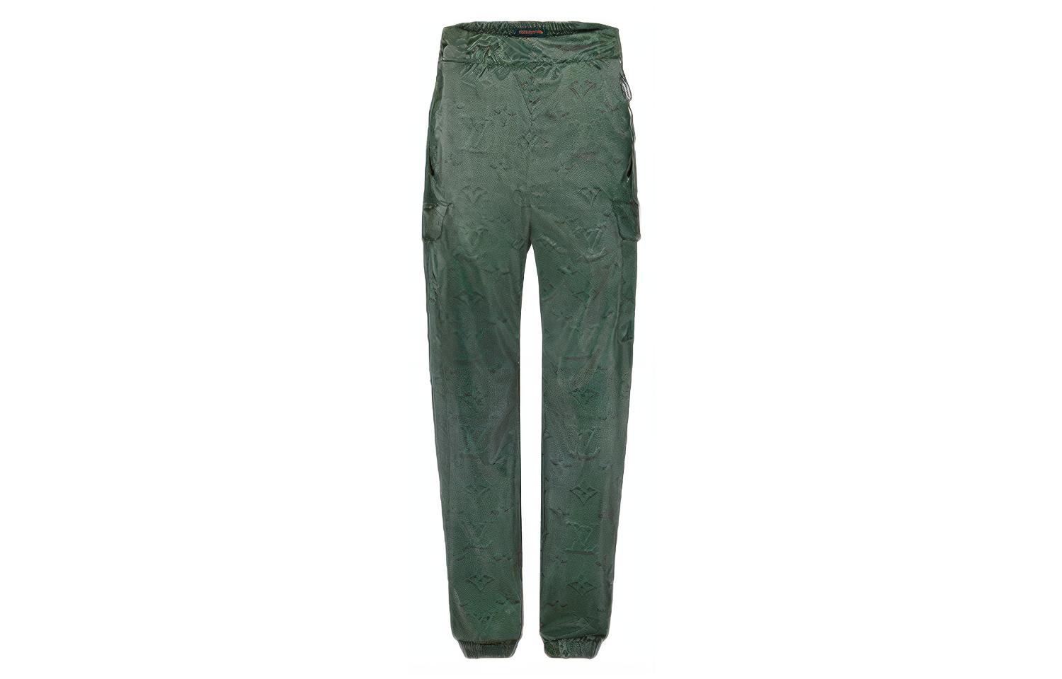 LOUIS VUITTON Green Solid Knit Jogger Pants for Men 1A8HV