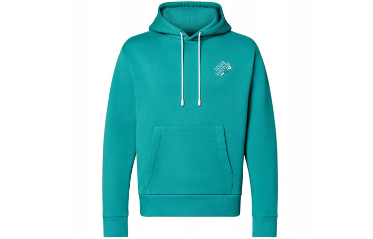 LOUIS VUITTON Green Solid Logo Letter Crewneck Sweatshirt. 1A99VY