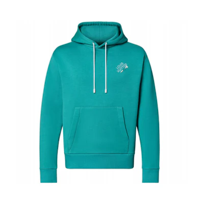 LOUIS VUITTON Green Solid Logo Letter Crewneck Sweatshirt. 1A99VY