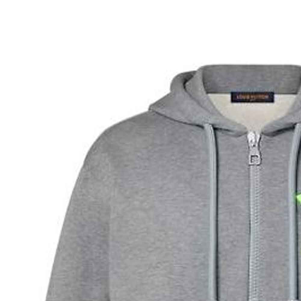 LOUIS VUITTON Grey Appliqué Zip-Up Hoodie  Casual Long Sleeve 1AA4X6 圖 7