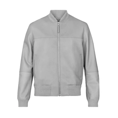 LOUIS VUITTON Grey Lambskin Zip Jacket 1A4Q5O