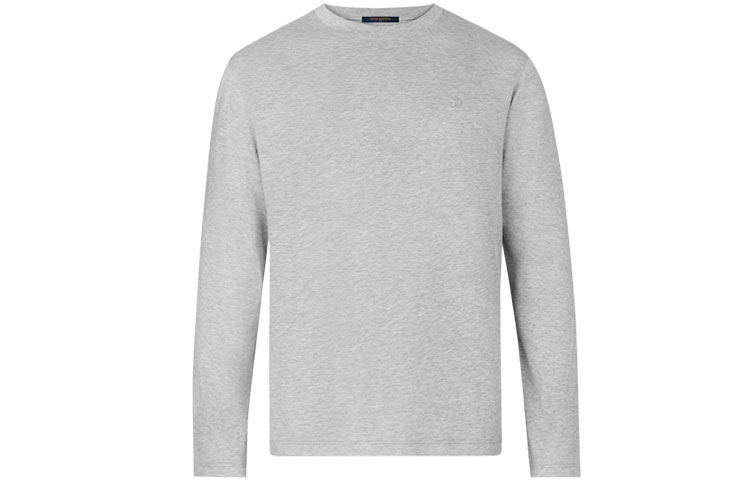 Order LOUIS VUITTON Kaos Lengan Panjang Logo Abu-Abu 1A325H