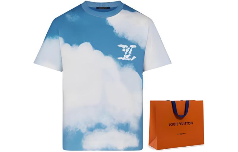 Sizing 路易威登 天堂藍天白雲短袖淺藍色T恤 1A89U8