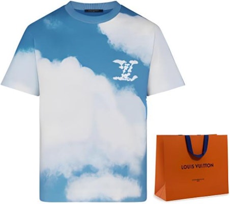 路易威登 天堂藍天白雲短袖淺藍色T恤 1A89U8 Sizing 路易威登 天堂藍天白雲短袖淺藍色T恤 1A89U8