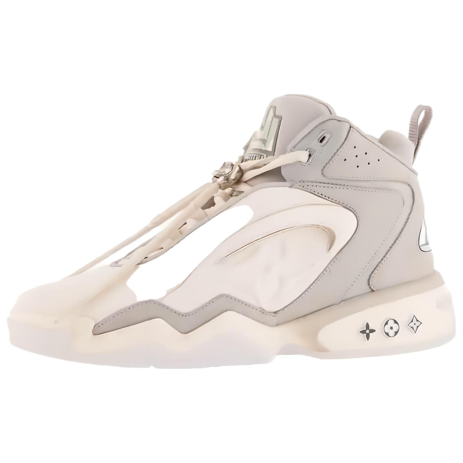 Buy 路易威登 圓頭繫帶 高筒 生活休閒鞋 男款 白色