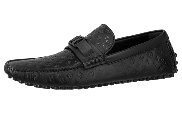 Louis Vuitton Hockenheim Moccasin Shoes 'Black Minimonogram' 1ABM4R
