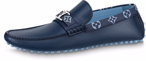 Louis Vuitton Hockenheim Moccasin Shoes 'Blue with Monogram Collar' 1AAN5H Louis Vuitton Hockenheim Moccasin Shoes 'Blue with Monogram Collar' 1AAN5H