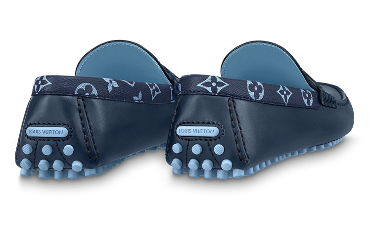Shop Mocasines Louis Vuitton Hockenheim 'Azules con Cuello de Monograma' 1AAN5H