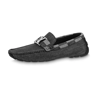 LV Hockenheim Moccasin Shoes 'Grey with Plaid Collar'