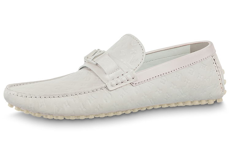 Louis Vuitton Hockenheim Moccasin Shoes 'White Minimonogram' 1ABM3T