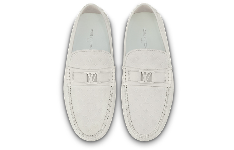 Shop Louis Vuitton Hockenheim Moccasin Shoes 'White Minimonogram' 1ABM3T