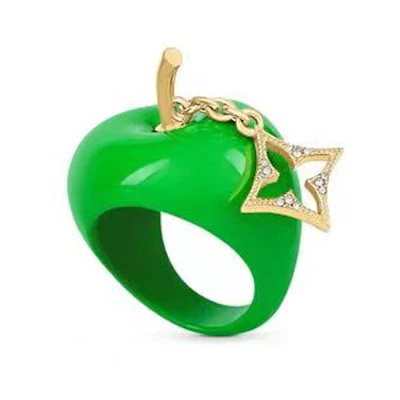 LOUIS VUITTON Hollow Green Apple Pendant Ring - Unisex MP3325