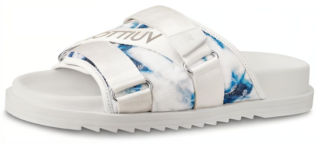 路易威登 Honolulu Monogram 扎染丹寧布 拖鞋 藍白 Buy 路易威登 Honolulu Monogram 扎染丹寧布 拖鞋 藍白