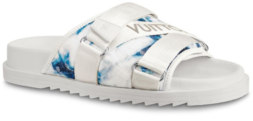 Louis Vuitton Honolulu Monogram 'Tie-Dye Denim' Slippers Blue White 1A5HQV Order Louis Vuitton Honolulu Monogram 'Tie-Dye Denim' Slippers Blue White 1A5HQV