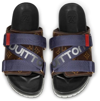Louis Vuitton Honolulu Monogram Canvas Slipper 'Blue Brown' 1A416B Purchase Louis Vuitton Honolulu Monogram Canvas Slipper 'Blue Brown' 1A416B