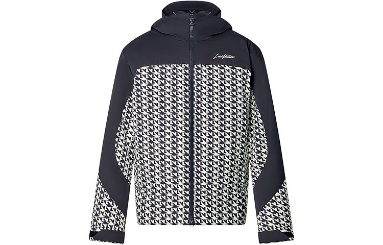 Order LOUIS VUITTON Houndstooth Windbreaker Zip Hoodie  Black White 1AAT2L
