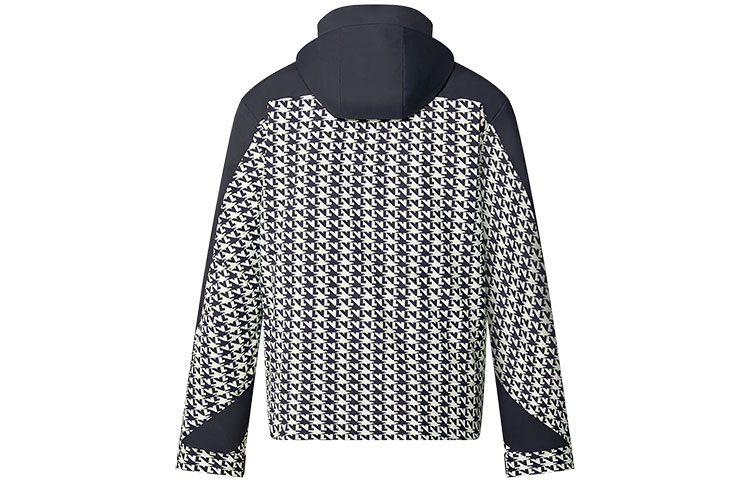 Lookbook LOUIS VUITTON Houndstooth Windbreaker Zip Hoodie  Black White 1AAT2L