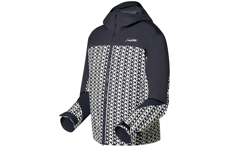 Shop LOUIS VUITTON Houndstooth Windbreaker Zip Hoodie  Black White 1AAT2L