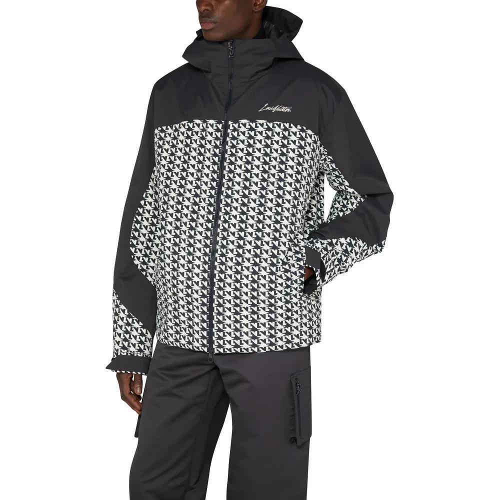 Purchase LOUIS VUITTON Houndstooth Windbreaker Zip Hoodie  Black White 1AAT2L