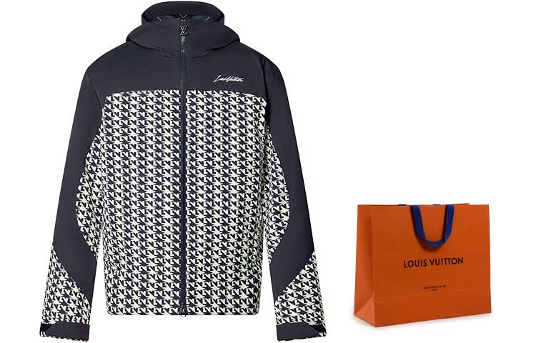 Sizing LOUIS VUITTON Houndstooth Windbreaker Zip Hoodie  Black White 1AAT2L