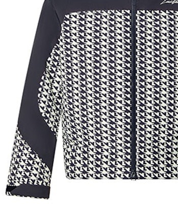 LOUIS VUITTON Houndstooth Windbreaker Zip Hoodie Black White 1AAT2L 1