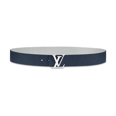 Louis Vuitton Initial Buckle Leather Belt Blue 4cm Fashion Accessory M0532