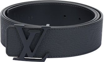 Louis Vuitton Initiales Embossed Leather Belt for Men Black 4cm Wide M0424 Louis Vuitton Initiales Embossed Leather Belt for Men Black 4cm Wide M0424