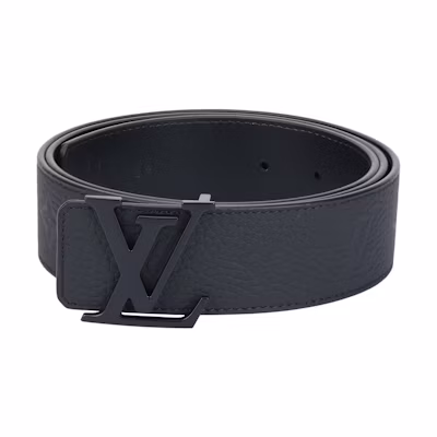 Louis Vuitton Initiales Embossed Leather Belt for Men Black 4cm Wide M0424