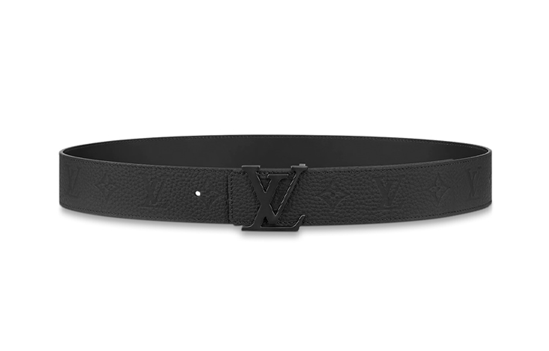 Order Louis Vuitton Sabuk Pria Kulit Embossed Initiales Hitam Lebar 4cm M0424