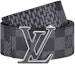 Shop LOUIS VUITTON Initiales Reversible Calf Leather Belt Deep Gray 4cm M0340