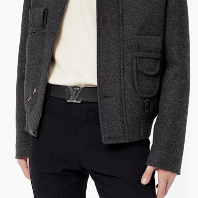 LOUIS VUITTON Initiales Reversible Calf Leather Belt Deep Gray 4cm M0340 Details for LOUIS VUITTON Initiales Reversible Calf Leather Belt Deep Gray 4cm M0340