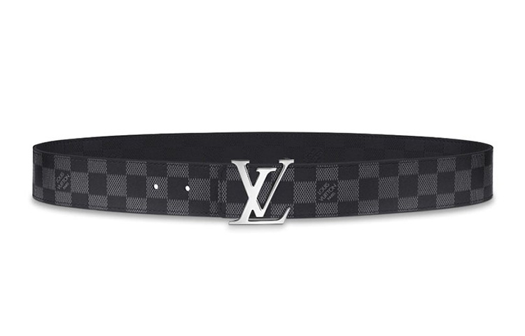 LOUIS VUITTON Initials Reversible Belt Black 4cm Width. M0107