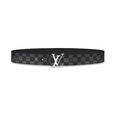 LOUIS VUITTON Initials Reversible Belt Black 4cm Width. M0107
