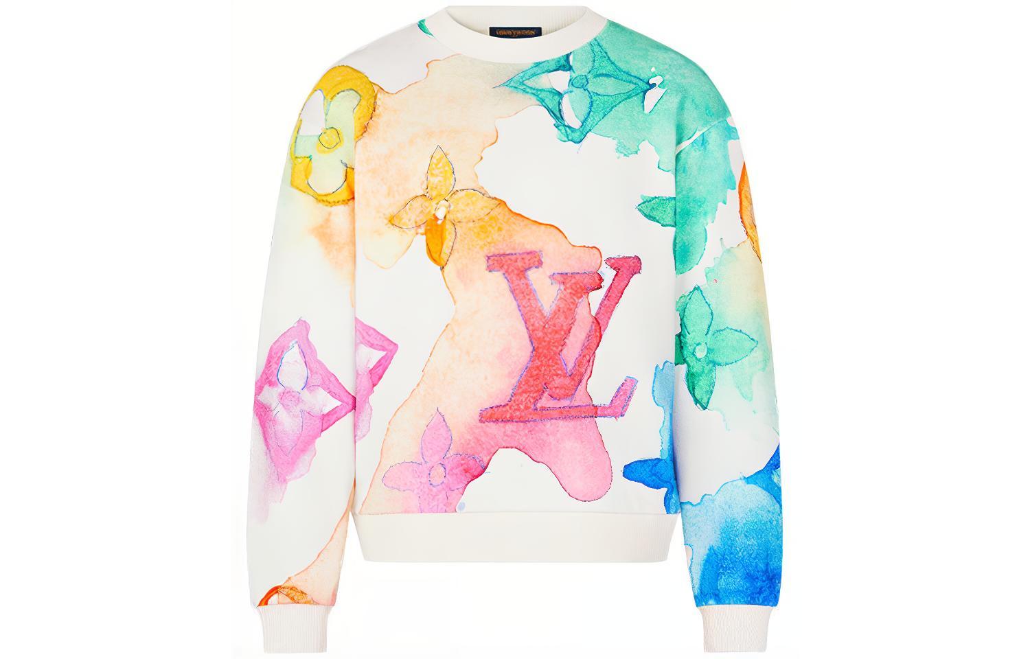 Louis Vuitton Ink Print Crewneck Sweatshirt Multicolor 1A8QV6