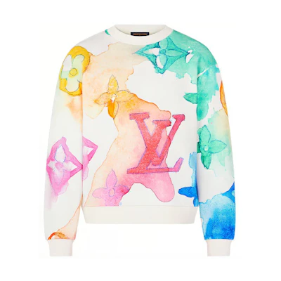 Louis Vuitton Ink Print Crewneck Sweatshirt Multicolor 1A8QV6