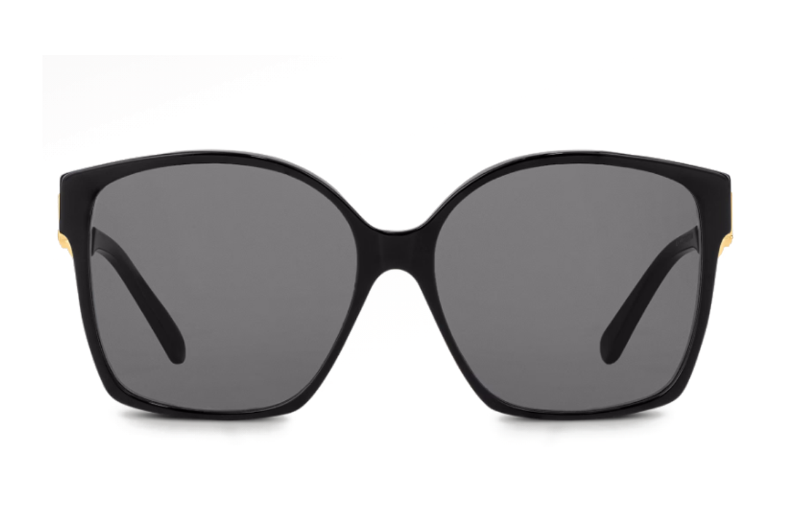 Louis Vuitton Irregular Black/Gold Sunglasses Unisex with Hollow Mirror Arms Z1846E 圖 2