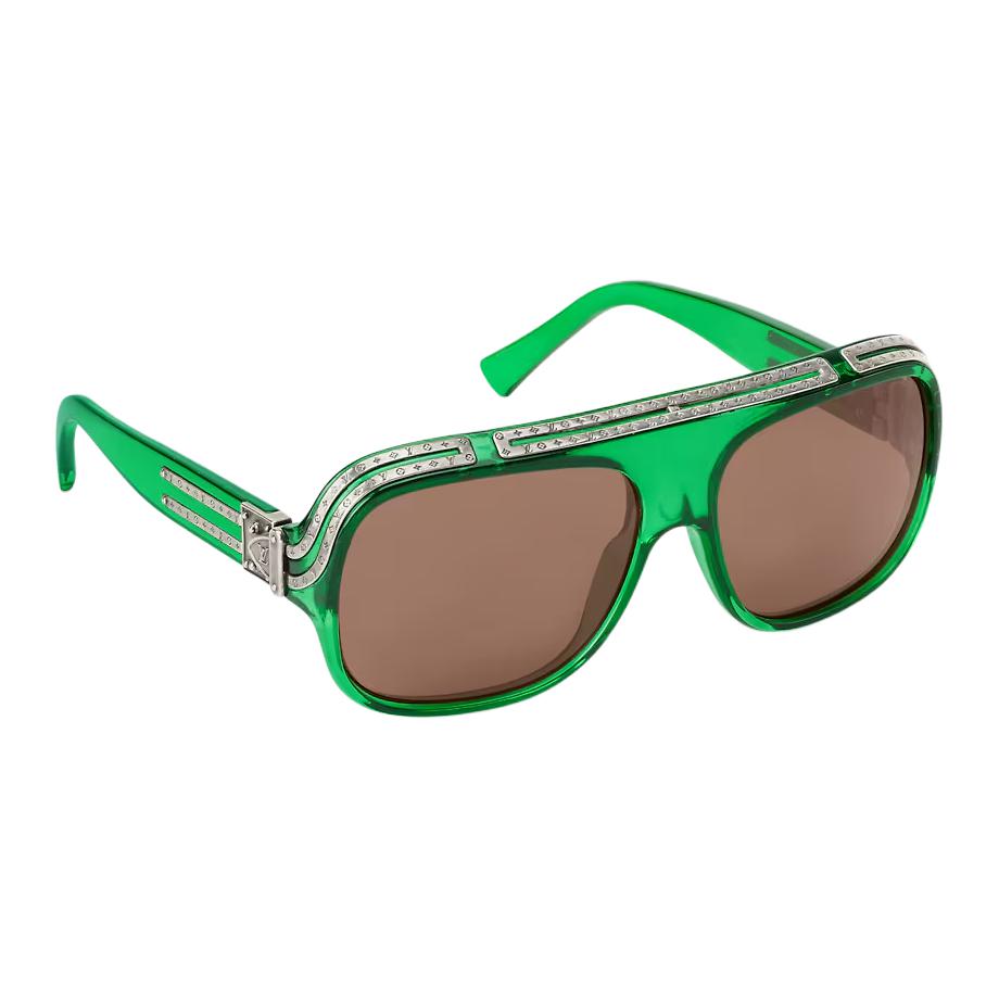 Louis Vuitton Irregular Green Sunglasses Unisex with Brand Logo Design Z3020E 圖 3