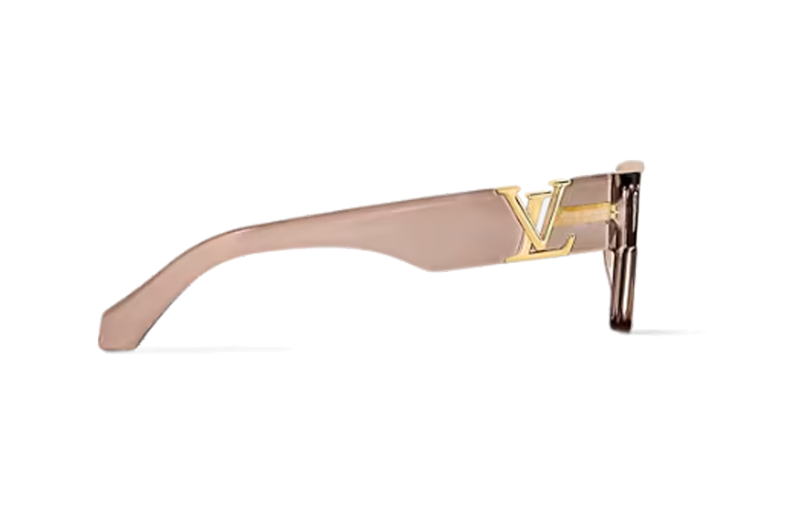 LOUIS VUITTON Irregular Pink Sunglasses Unisex Acetate Frame Logo Design. Z2086E 圖 3
