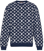 Louis Vuitton Jacquard Pattern Crewneck Sweatshirt Blue 1A8FHI Louis Vuitton Jacquard Pattern Crewneck Sweatshirt Blue 1A8FHI