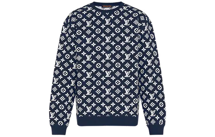 Order Sudadera Louis Vuitton Azul con Patrón Jacquard Crewneck. 1A8FHI