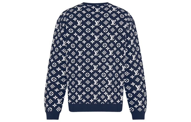 Lookbook Sudadera Louis Vuitton Azul con Patrón Jacquard Crewneck. 1A8FHI