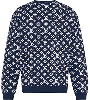 Sudadera Louis Vuitton Azul con Patrón Jacquard Crewneck. 1A8FHI Lookbook Sudadera Louis Vuitton Azul con Patrón Jacquard Crewneck. 1A8FHI