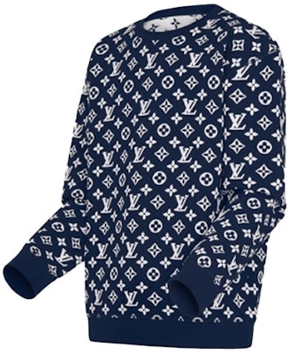 Sudadera Louis Vuitton Azul con Patrón Jacquard Crewneck. 1A8FHI Shop Sudadera Louis Vuitton Azul con Patrón Jacquard Crewneck. 1A8FHI