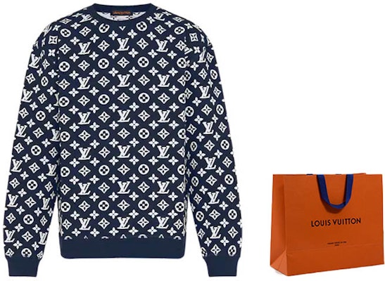 Sudadera Louis Vuitton Azul con Patrón Jacquard Crewneck. 1A8FHI Purchase Sudadera Louis Vuitton Azul con Patrón Jacquard Crewneck. 1A8FHI