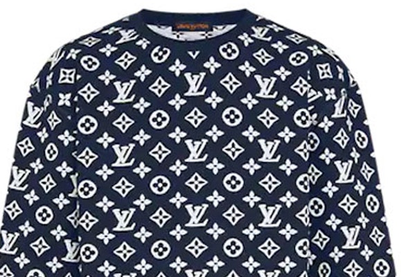 Sudadera Louis Vuitton Azul con Patrón Jacquard Crewneck. 1A8FHI 1