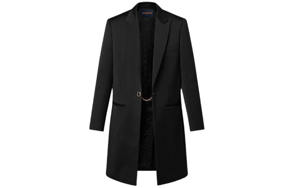 Louis Vuitton Jewel Button Black Tuxedo Coat Long Sleeve Slim Jacket 1AC0CY