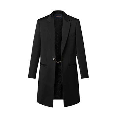 Louis Vuitton Jewel Button Black Tuxedo Coat Long Sleeve Slim Jacket 1AC0CY