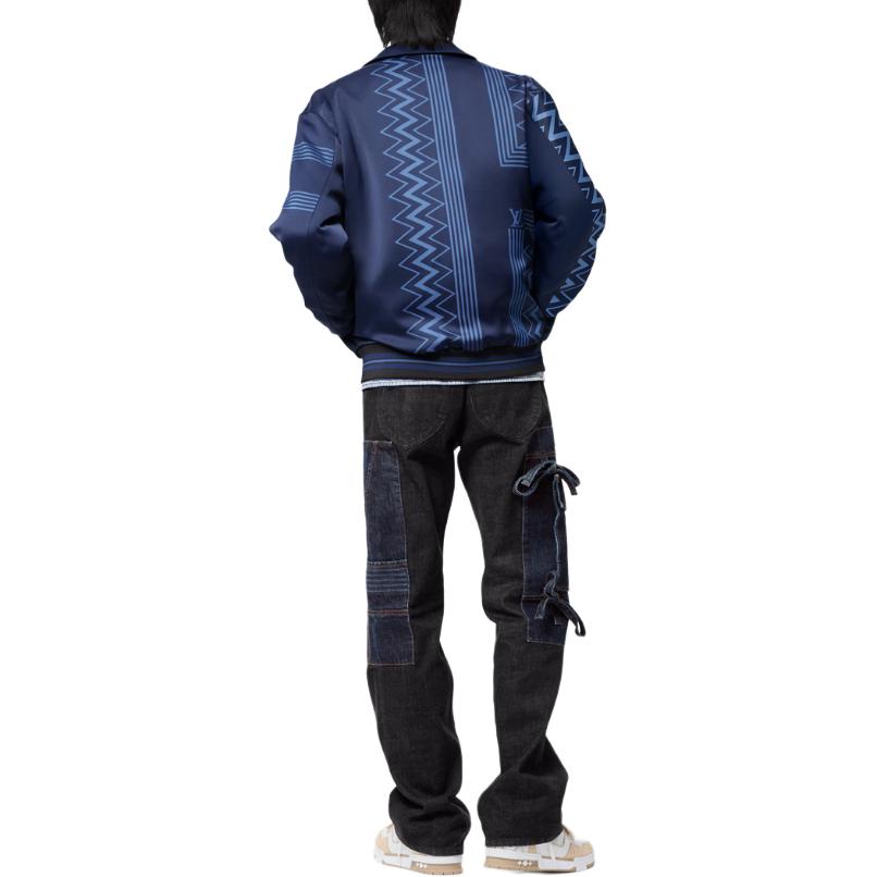 LOUIS VUITTON Karakoram Striped Collar Souvenir Jacket Blue  Outerwear 1AA4MK 圖 4